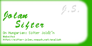 jolan sifter business card